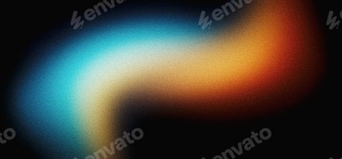 Preview: Grainy gradient background blue yellow red abstract glowing color wave black backdrop dark banner