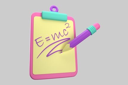 Preview: Cartoon physics equation with pencil