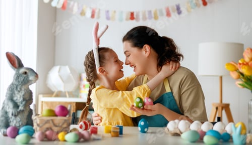 Preview: family preparing for Easter