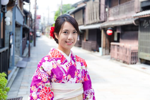 Preview: Young Woman wearing kimono in Kyoto