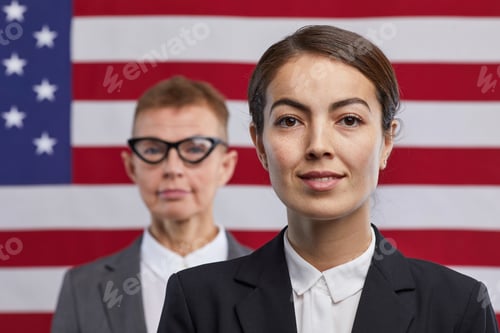 Preview: Female Leaders against American Flag