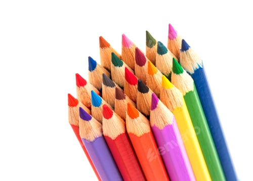 Preview: Colored pencils isolated on white background