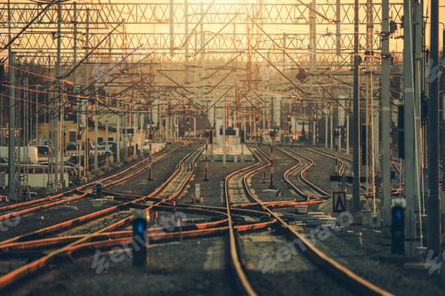 Preview: Multiple Railroad Tracks and Switches Railroad Infrastructure