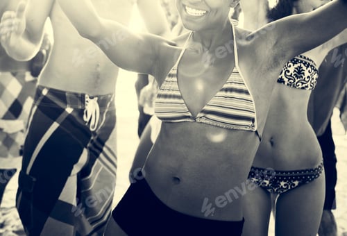 Preview: Beach Party Friends Bikini Fun Freedom Travel Concept