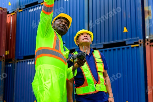 Preview: Warehouse engineer working at container yard