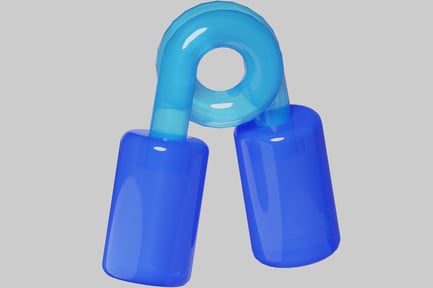 Preview: Blue plastic toy with curved tube