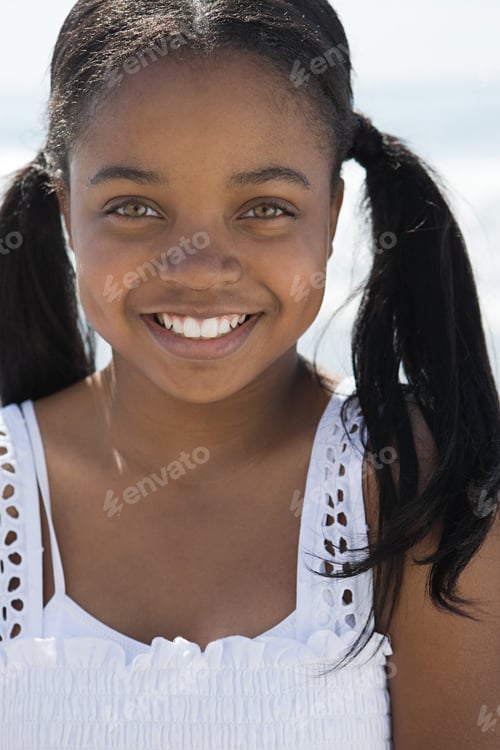 Preview: African american girl with pigtails