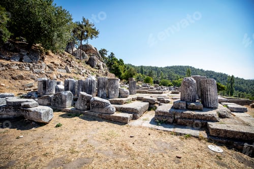 Preview: Labranda archaeological site, the Temple of Zeus Labraundeus, Mugla Province, Turkey.