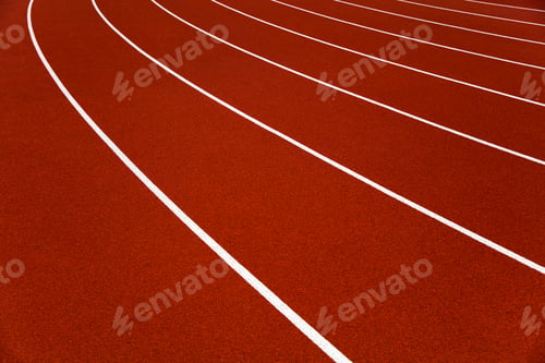 Preview: Red stadium running tracks closeup