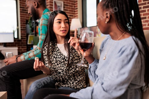 Preview: Serious talking between diverse female friends