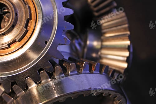 Preview: Huge Steel Gears Griping Into Each Other