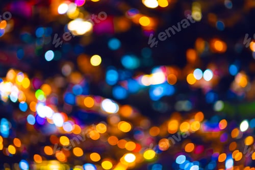 Preview: Blurred lights, colored bokeh abstract background.