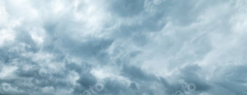 Preview: Sky. Dark stormy sky panorama, thunderstorm and hurricane, clouds background. Sky banner