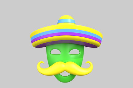 Preview: Mexican fiesta mask with sombrero