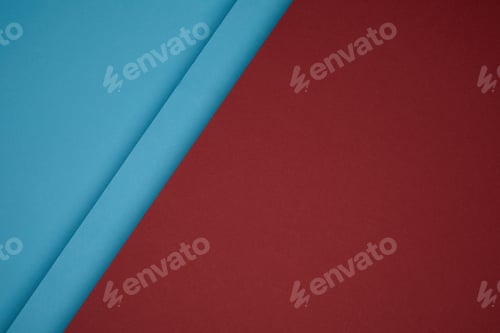 Preview: close up view of geometric background from red and blue colored paper