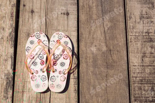 Preview: Floral Flip-Flops on a Wooden Boardwalk