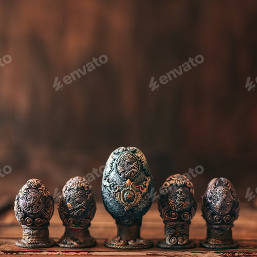 Preview: vinage Easter eggs decorated with papier-mache hand made