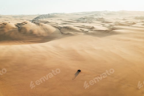 Preview: Aerial sunset photo of desert textures in Huacachina, Ica, Peru, South America