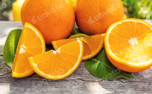 Preview: orange garden sliced background. Selective focus.