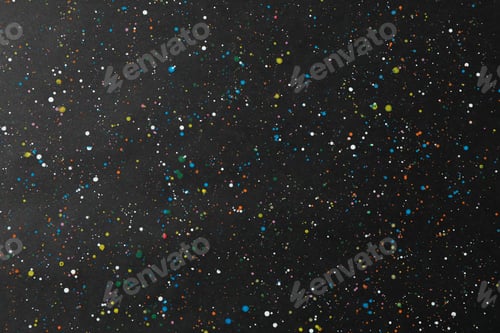 Preview: Paint splatters and spots on black background. Texture for your design