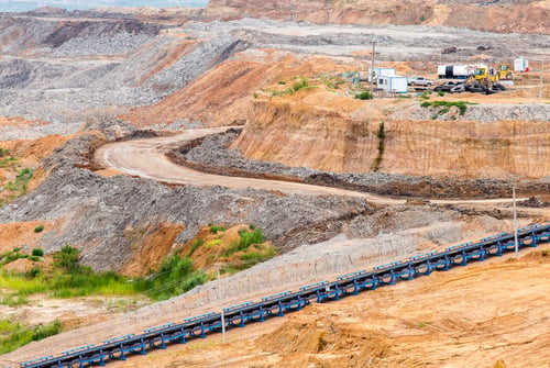 Preview: Part of a pit with big mining truck working