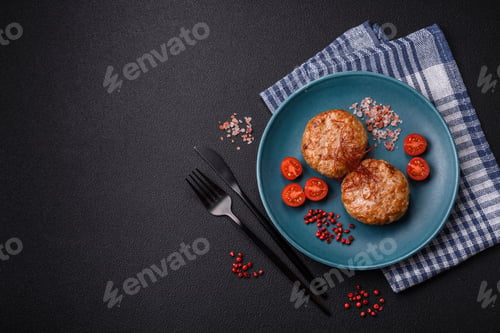 Preview: Delicious fresh fried minced fish cutlets with spices and herbs