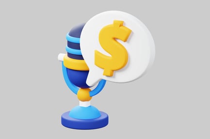 Preview: Cartoon microphone money deal concept