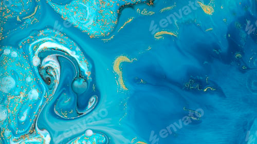 Preview: Abstract blue watercolor with gold glitter background
