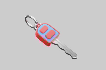 Preview: Cartoon car key with fob