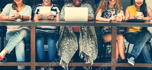 Preview: Women Using Digital Device Concept