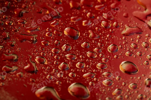 Preview: Colored Water Droplets On A Gold Background. Abstract Liquid Sprays