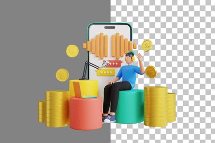 Preview: Man Doing Trending Podcast 3D Illustration