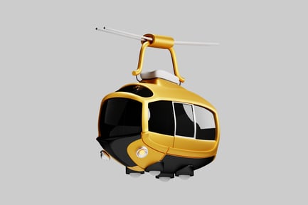 Preview: Cartoon cable car cabin gold