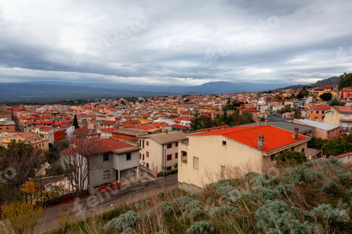 Preview: View of small touristic town in the mountains. Dorgali, Sardinia, Italy