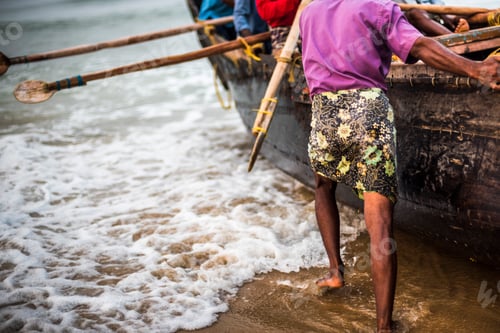 Preview: Fishermen at Kappil Beach, Varkala, Kerala, India