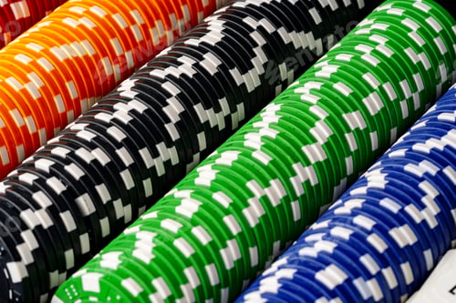Preview: Poker game case on black background close up