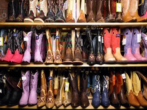 Preview: Cowboy boots on shelves