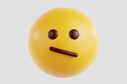 Preview: 3D Neutral Face With Slanted Mouth Emoji