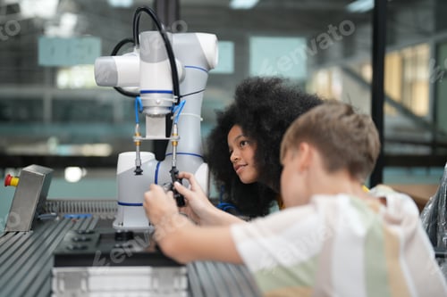Preview: Business industry innovation technology, people with tech Innovation technological progress concept.