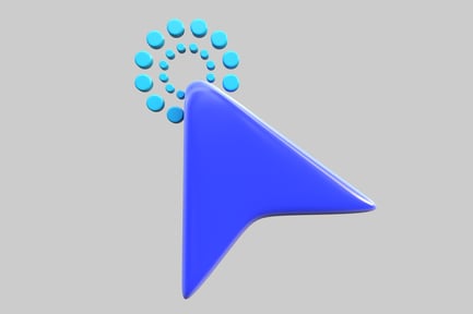 Blue arrow with circles.