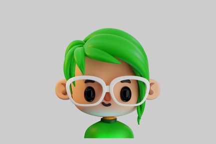 Preview: Cartoon character with green hair