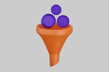 Preview: Orange funnel with purple coins