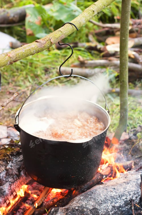 Preview: Tourist pot over camp fire