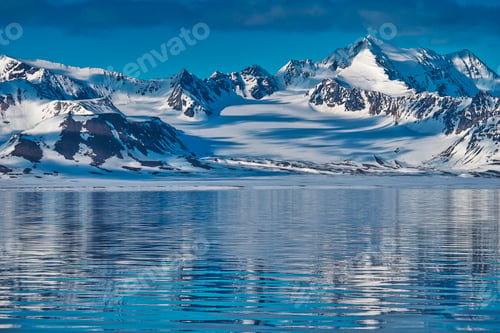 Preview: Snowcapped Mountains, Oscar II Land, Arctic, Svalbard, Norway