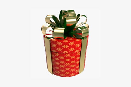 Preview: Gift box with red and gold wrapping
