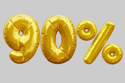 Preview: Ninety Percent Discount With Golden Balloons