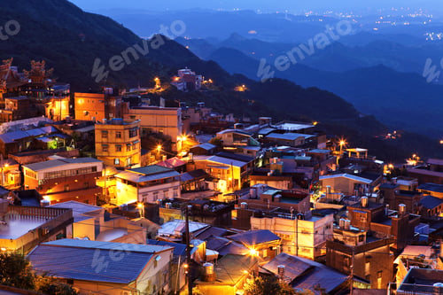 Preview: jiu fen village at night, in Taiwan