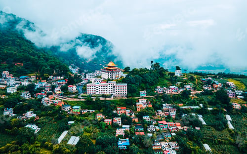 Preview: Aerial view of Monastry and village