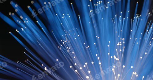 Preview: Fiber optics strands light in blue color