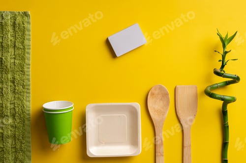 Preview: 100 percent natural biodegradable , products made of the bamboo tree wood, textile and dish things